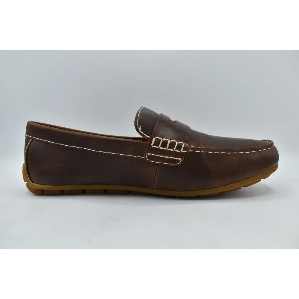 Born Men Size 8 Andes Dark Brown Full Grain Leather Slip On Driver Loafers Shoes